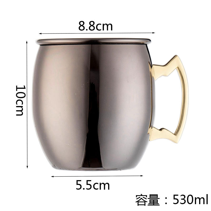 Moscow Mule Cup 304 Stainless Steel Copper-plated Hammer Point Cup Naked Wine Glass Cocktail Glass