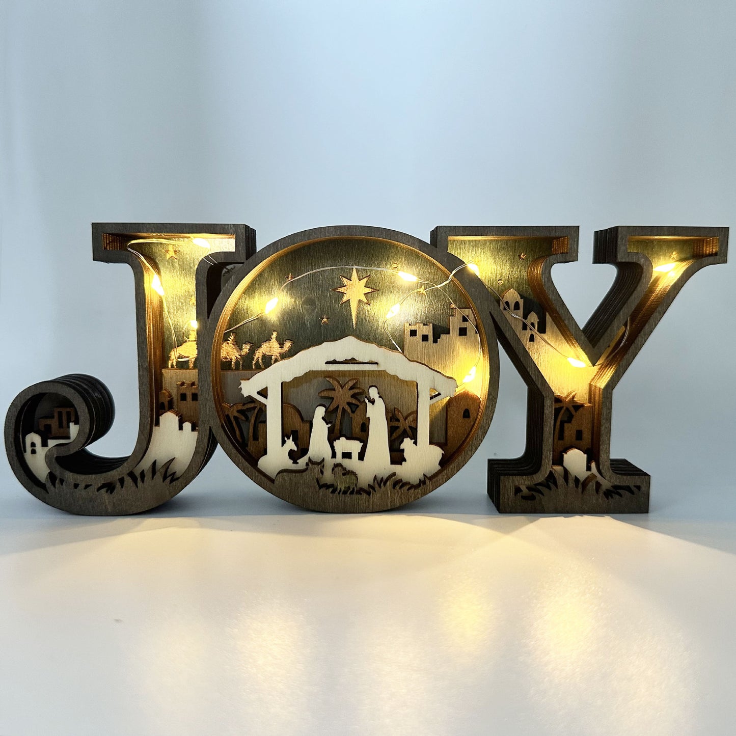 Christmas Creative Design JOY Letter Decoration Wooden Home Office Decoration Crafts