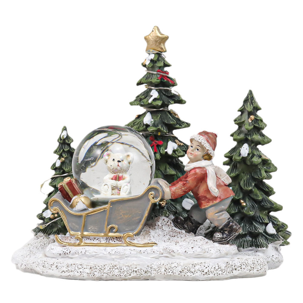 Nordic Creative Christmas House Desktop Decorations Shopping Mall Window Christmas Decorations Snowman House Modeling