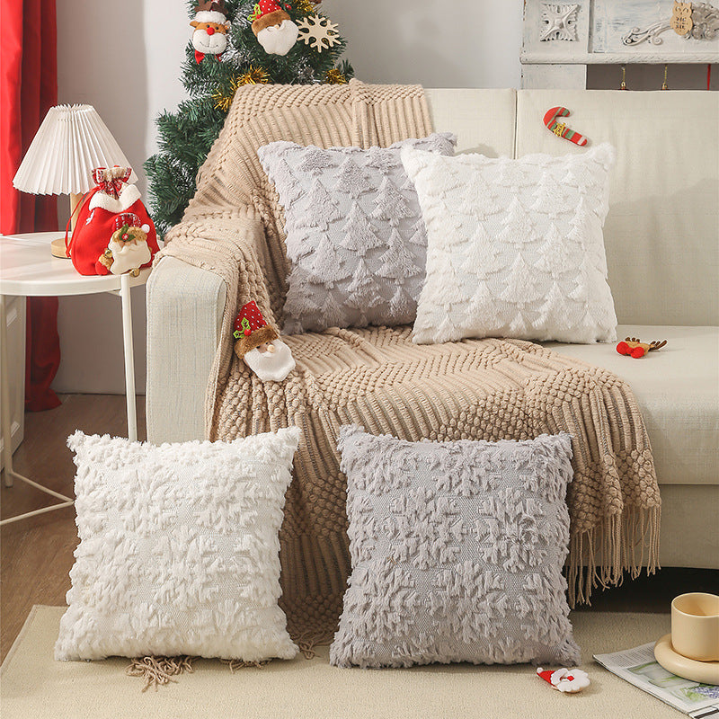 Christmas Pillow Quilted Cross-border Nordic Simple Home Sofa Cushion Cover PV Plush Pillow Cover