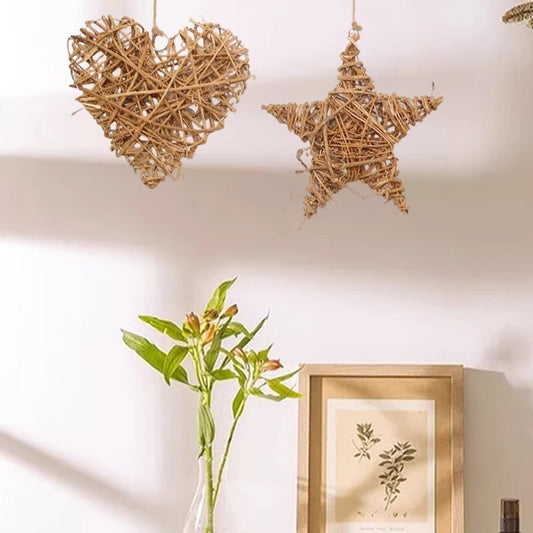 Rattan Wall Decoration Christmas Small Pendant Wall Decoration Star Wall Decoration Living Room Wall Decoration Wall Decoration Natural Decoration