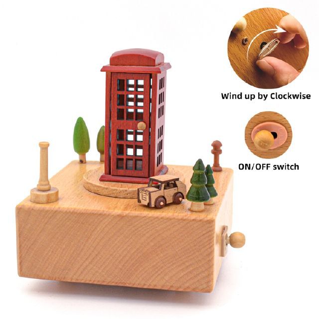 Sky City Log Music Box Carousel Music Box Creative Children's Birthday Gift