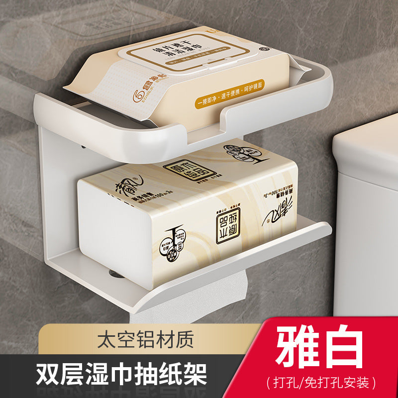 Free Punching Bathroom Mobile Phone Roll Paper Rack Tissue Box Toilet Toilet Paper Holder Toilet Paper Holder