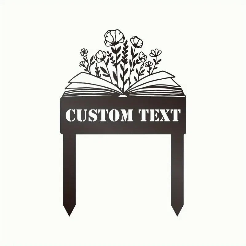 Personalized Metal Book And Garden Pile Decoration Outdoor Garden Metal Art Floor Iron Art