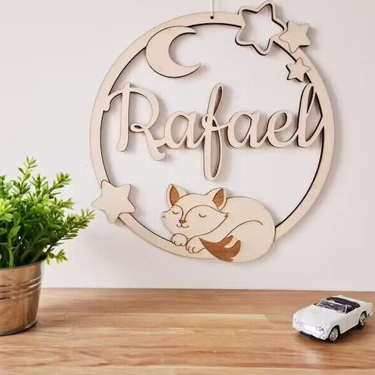 Personalized Name Wall Decoration Wooden Baby Room Decoration/deer Wood Decoration/birth Gift Logo Custom