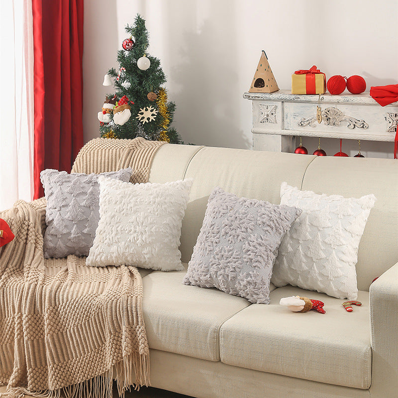 Christmas Pillow Quilted Cross-border Nordic Simple Home Sofa Cushion Cover PV Plush Pillow Cover