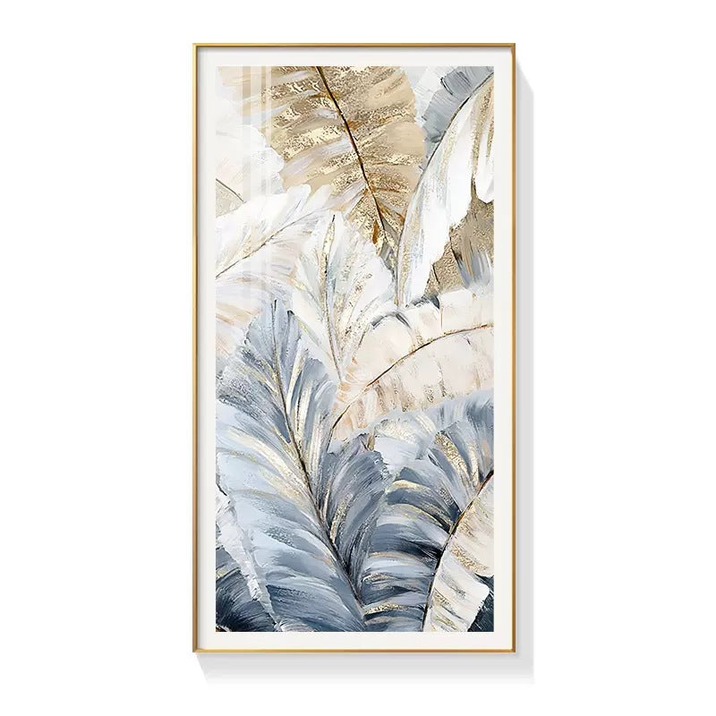 Modern American Entrance Hallway Plant Leaf Decorative Painting Restaurant Corridor Hanging Painting Living Room Aisle Background Wall Mural