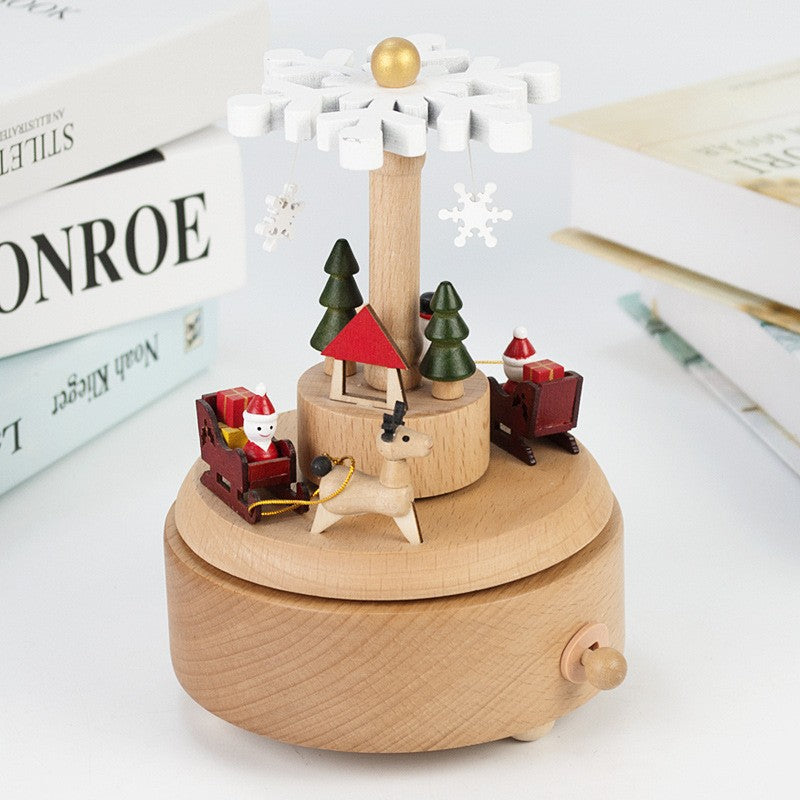 Sky City Log Music Box Carousel Music Box Creative Children's Birthday Gift