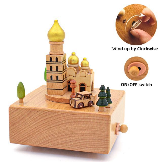 Sky City Log Music Box Carousel Music Box Creative Children's Birthday Gift