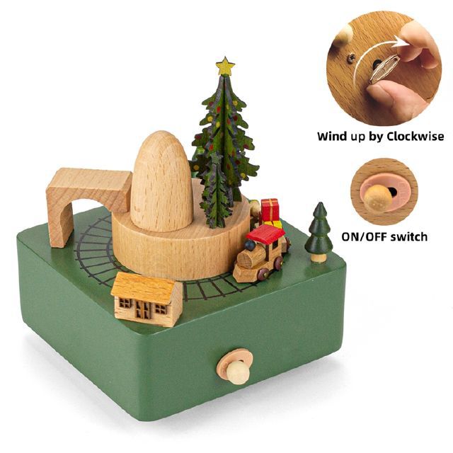 Sky City Log Music Box Carousel Music Box Creative Children's Birthday Gift