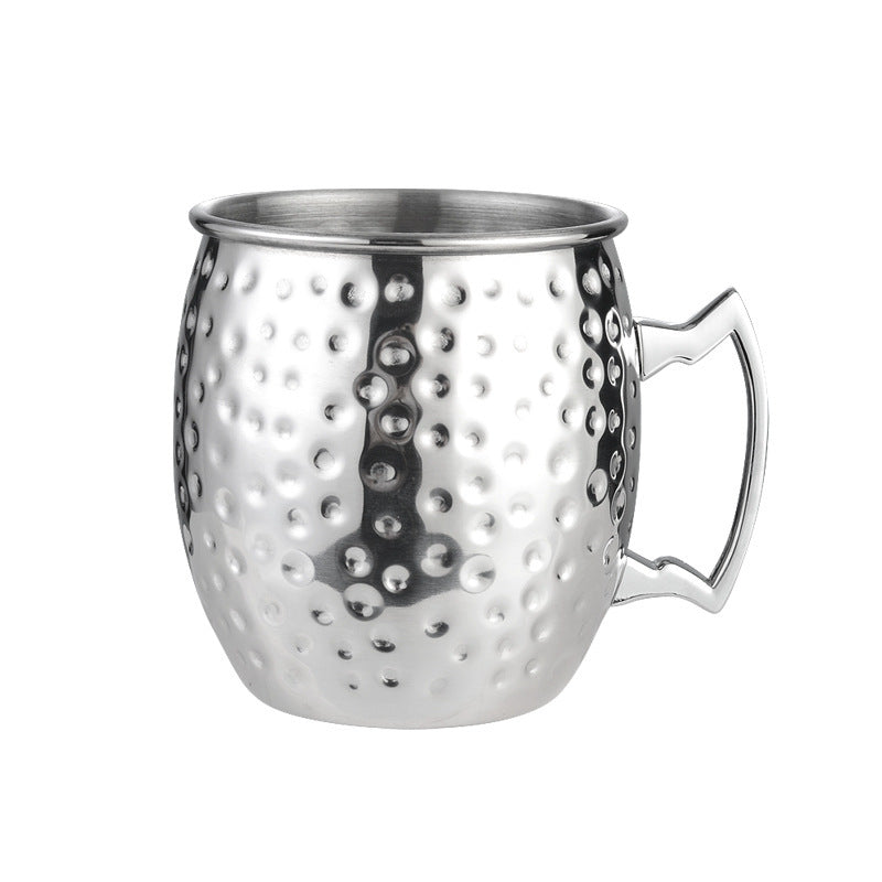 Moscow Mule Cup 304 Stainless Steel Copper-plated Hammer Point Cup Naked Wine Glass Cocktail Glass