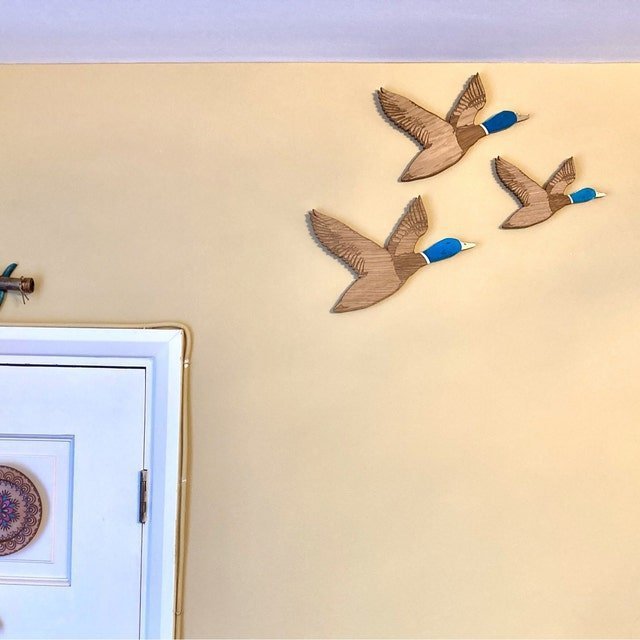 Flying Ducks retro Flying Duck Wall Hanging Wooden Duck Decorative Wall Decoration Pendant Wooden Crafts