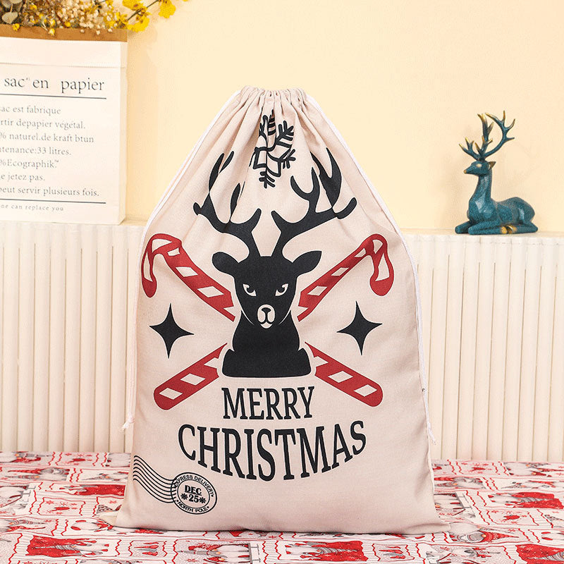 Canvas Bag, Flap Pocket Pants, Christmas Storage Bag, Santa Claus Storage Bag, Candy Gift Bag