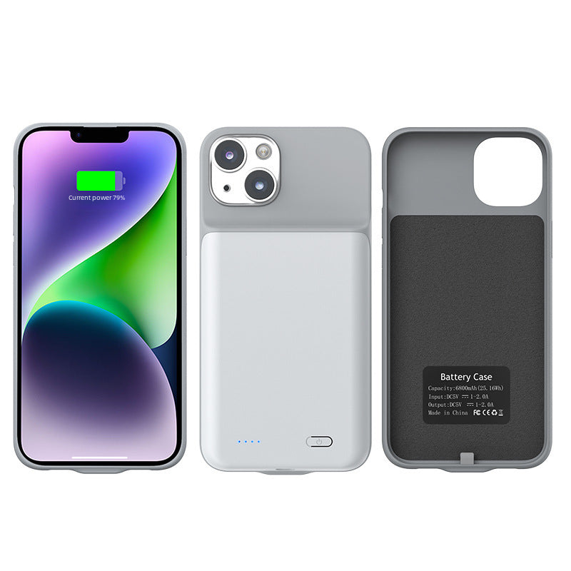 IPhone Charge Case Suitable For Apple 16 Back Clip Battery Wireless Charging Treasure Large Capacity Portable Soft Side Mobile Phone Case Mobile Powerbank