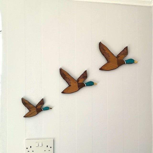 Flying Ducks retro Flying Duck Wall Hanging Wooden Duck Decorative Wall Decoration Pendant Wooden Crafts