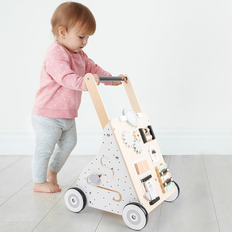 New Children's Educational Early Education Walkers Trolley Baby Walking Trolley Shopping Trolley Wooden Toys