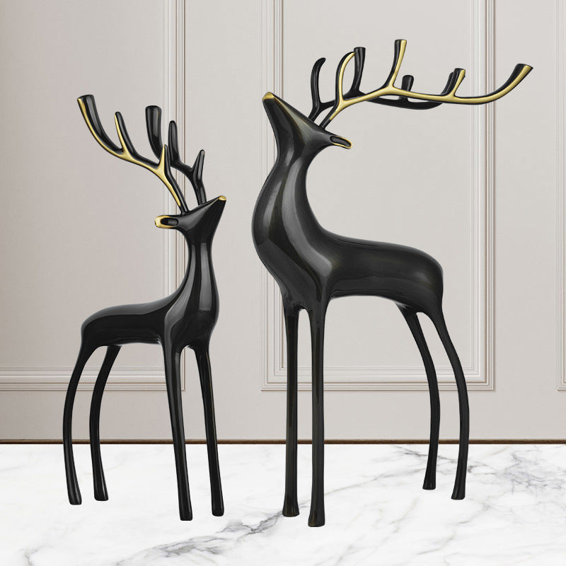 Brass Deer Home Decoration Bedroom Desk Hallway Deer Decoration Model Room Light Luxury Deer Decoration