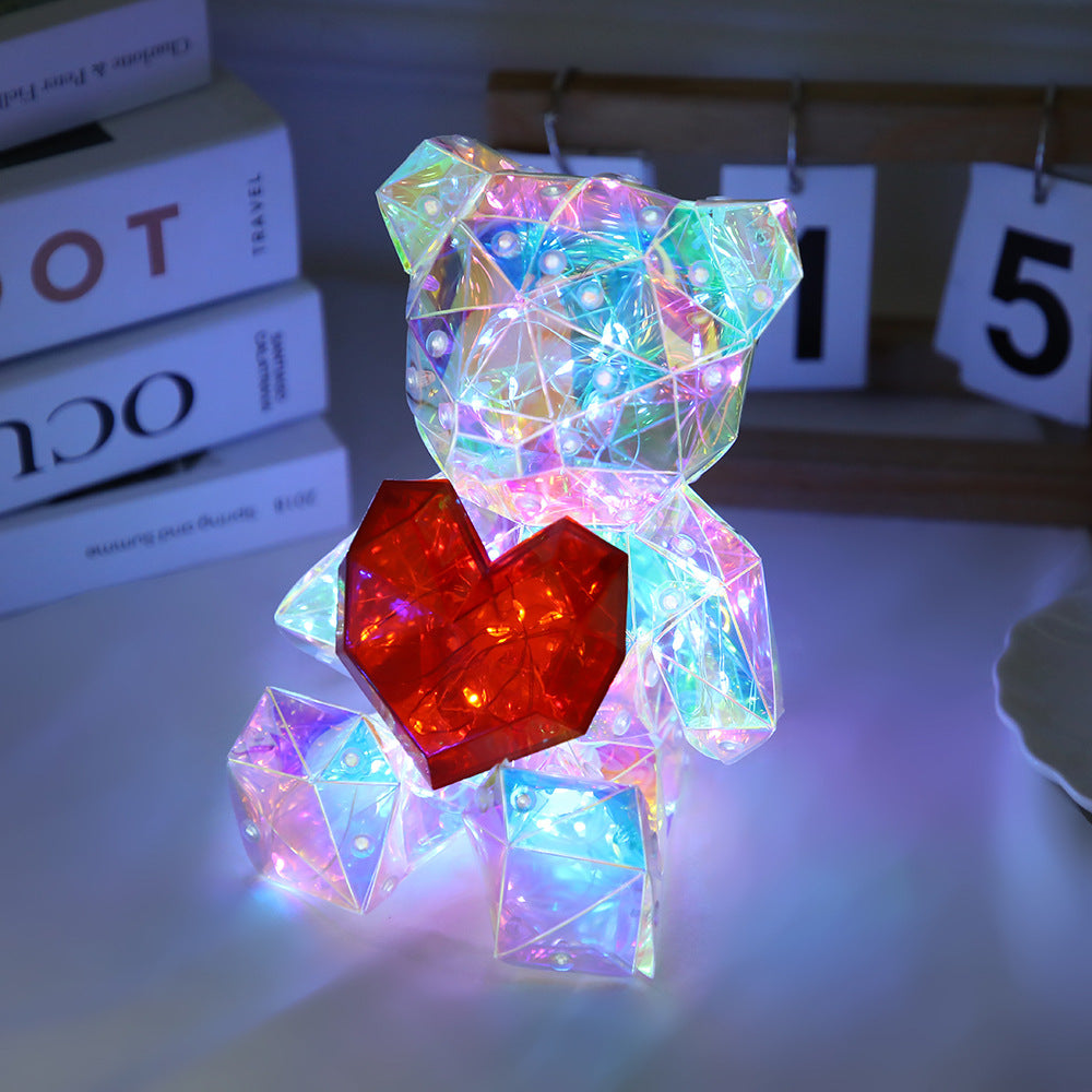 Colorful Bear Birthday Gift Diy Decoration Valentine's Day Gift Bear Night Light