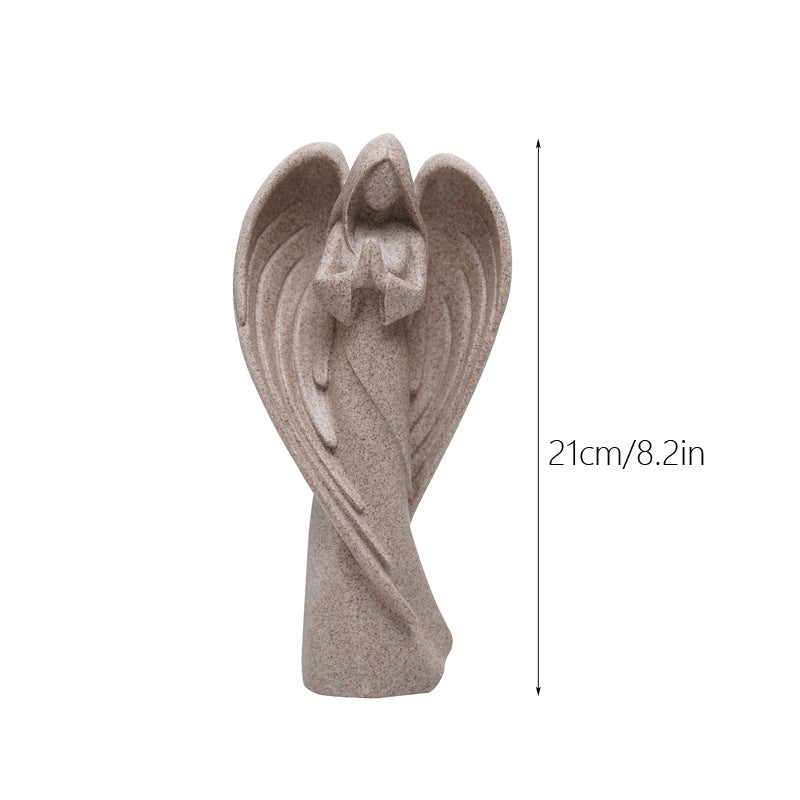 Sandstone Guardian Angel Decoration Resin Figure Sculpture Creative Desktop Living Room Model Room Decoration