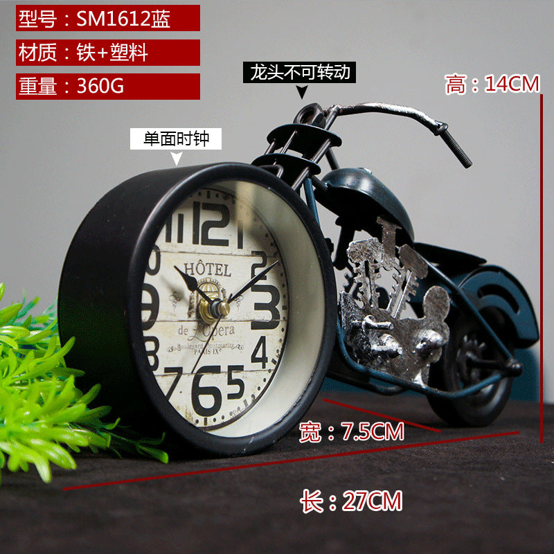 Retro Motorcycle Model Clock Metal Handmade DIY Personalized Send Children Classmates Friends Old Master