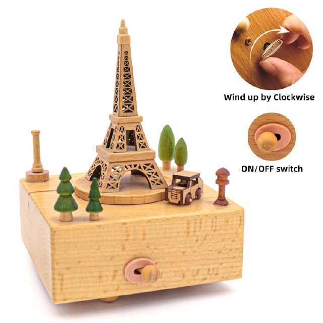 Sky City Log Music Box Carousel Music Box Creative Children's Birthday Gift