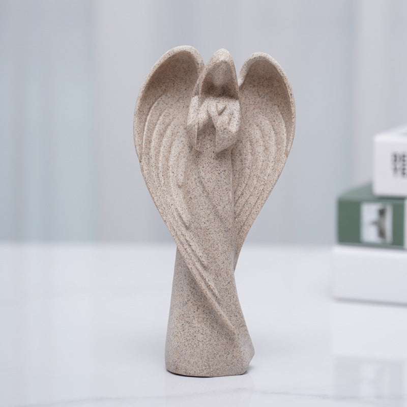 Sandstone Guardian Angel Decoration Resin Figure Sculpture Creative Desktop Living Room Model Room Decoration