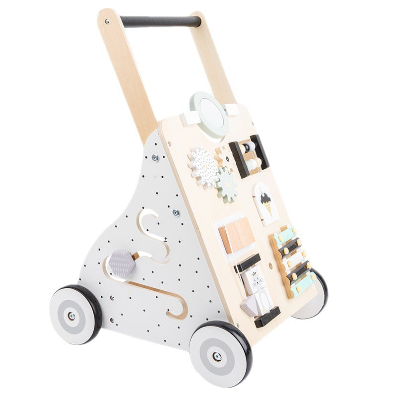 New Children's Educational Early Education Walkers Trolley Baby Walking Trolley Shopping Trolley Wooden Toys