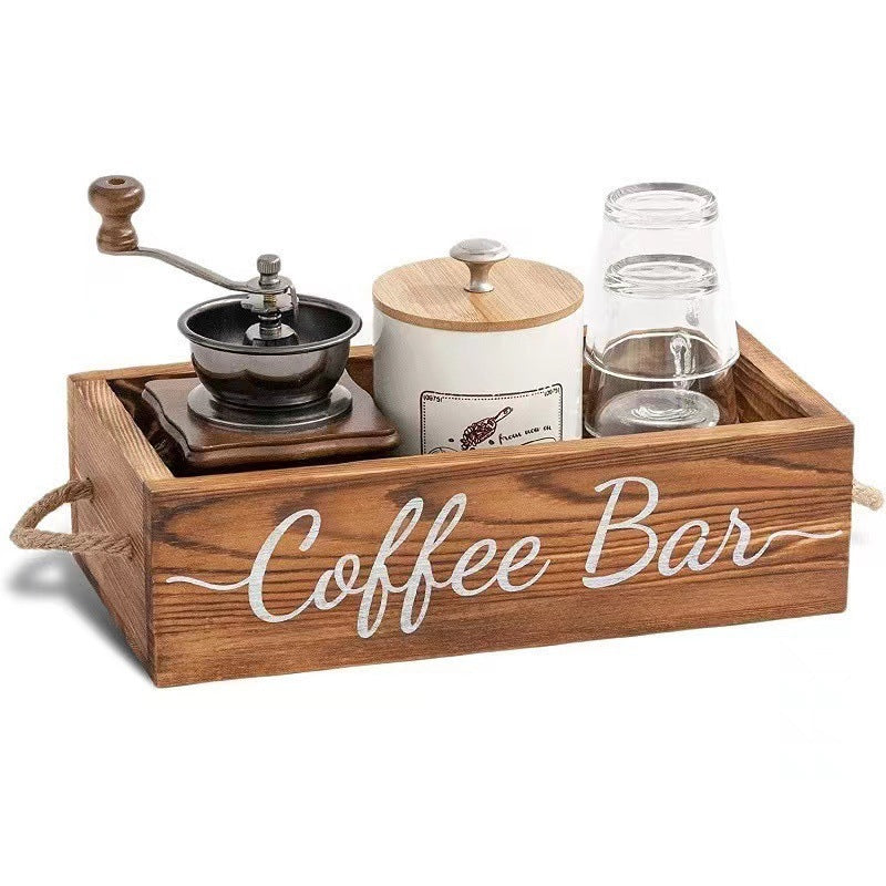 Wooden Living Room Desktop Sundries Finishing Box Portable Coffee Machine Storage Box Solid Wood Square Item Storage Box