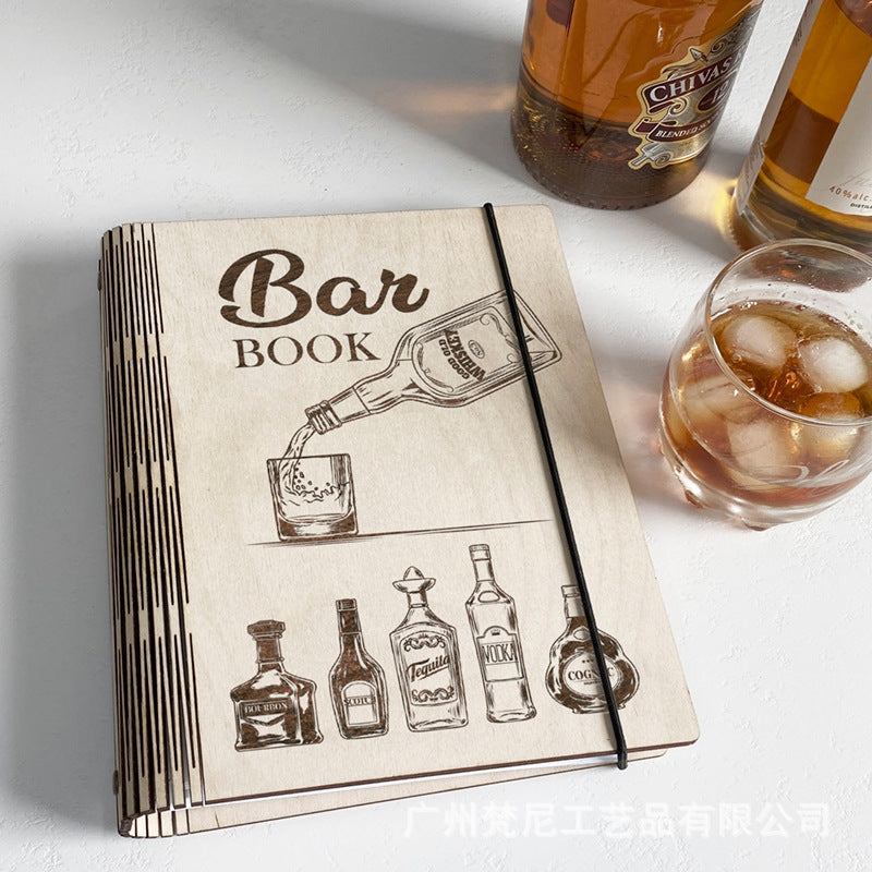 Personalized Customized Wooden Recipe Book Binder Notebook Mother's Day Gift UV Print Pattern