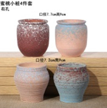 Creative Fleshy Flowerpot Ceramic Personality Purple Sand Size Fleshy Pot Pastoral Stoneware Flower Plant Flowerpot Clearance