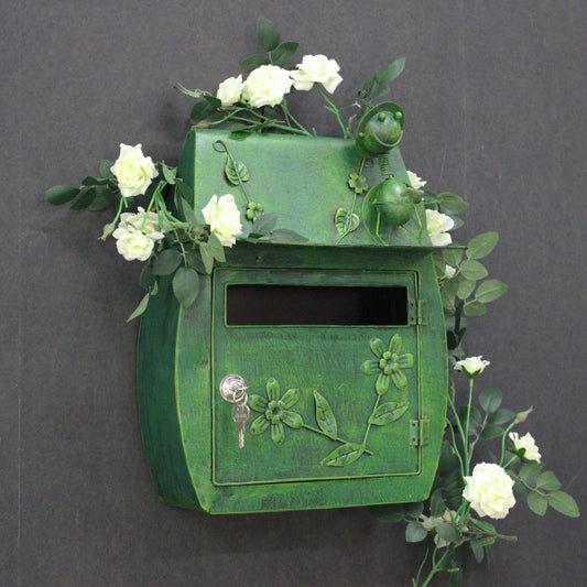 European Style Villa Mailbox Pastoral Vintage Wall Hanging With Lock Letter And Newspaper Box Posting Box Courtyard Wall Hanging Waterproof Outdoor Mailbox