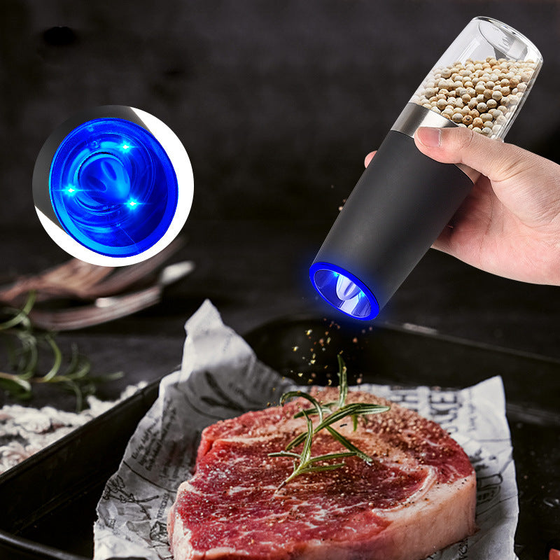 Electric Pepper Grinder Pepper Sea Salt Powder Gravity Induction Stainless Steel Automatic Grinding Bottle