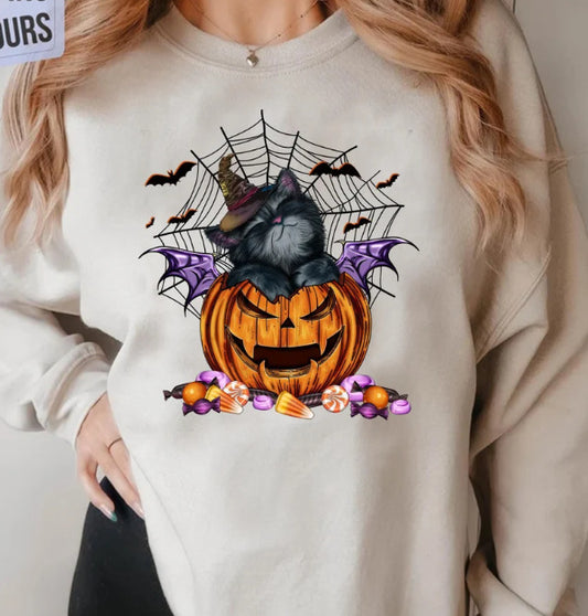 Halloween Personality Printed Fashion Sweatshirt Loose Size Women