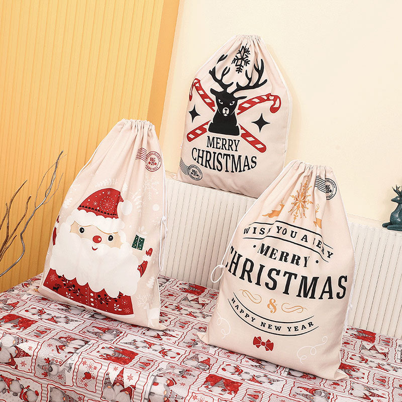 Canvas Bag, Flap Pocket Pants, Christmas Storage Bag, Santa Claus Storage Bag, Candy Gift Bag