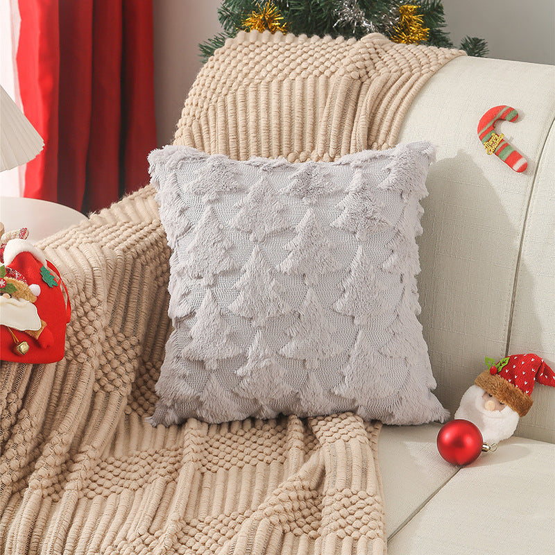 Christmas Pillow Quilted Cross-border Nordic Simple Home Sofa Cushion Cover PV Plush Pillow Cover