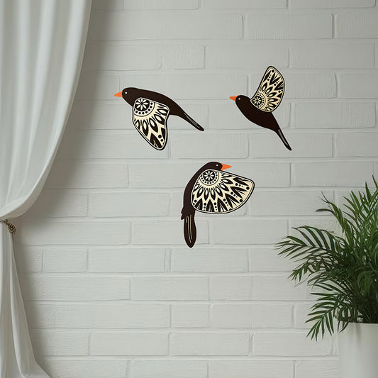 Wooden Bird Wall Hanging Crafts Suit Simple Homestay Bedroom Home Decoration