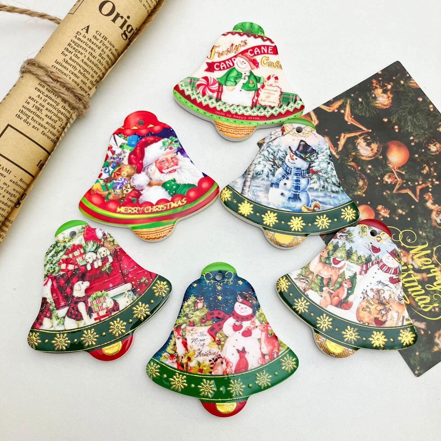 Christmas Ceramic Refrigerator Magnets Gilding Craft Three-dimensional Texture Personalized Creative Refrigerator Magnets Nativity Nostalgic