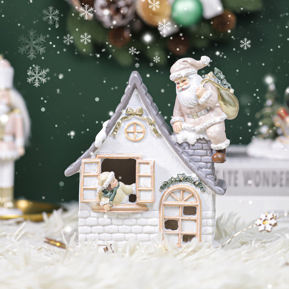 Nordic Creative Christmas House Desktop Decorations Shopping Mall Window Christmas Decorations Snowman House Modeling