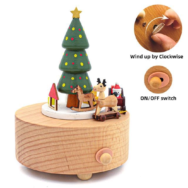 Sky City Log Music Box Carousel Music Box Creative Children's Birthday Gift