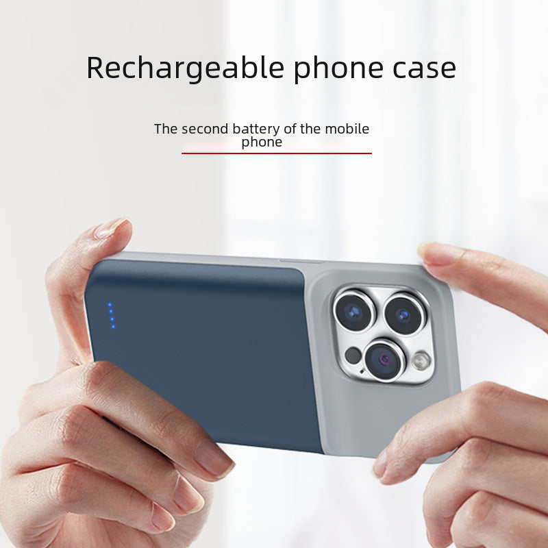 IPhone Charge Case Suitable For Apple 16 Back Clip Battery Wireless Charging Treasure Large Capacity Portable Soft Side Mobile Phone Case Mobile Powerbank