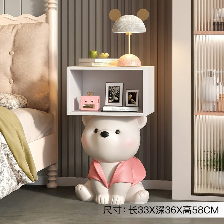 Cartoon Bear Children's Room Bedroom Bedside Cabinet Storage Cabinet Ornaments Living Room Sofa Side Home Decorations