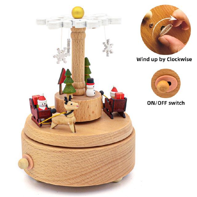 Sky City Log Music Box Carousel Music Box Creative Children's Birthday Gift