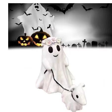 Halloween Cute Ghost Sheep Desktop Ornaments Light Luxury Home Living Room Resin Crafts