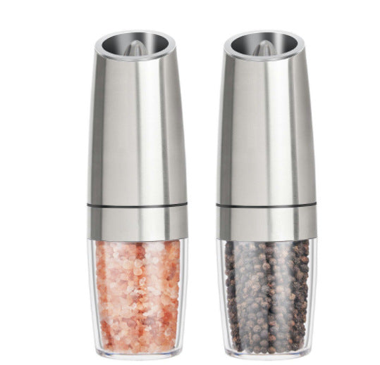 Electric Pepper Grinder Pepper Sea Salt Powder Gravity Induction Stainless Steel Automatic Grinding Bottle