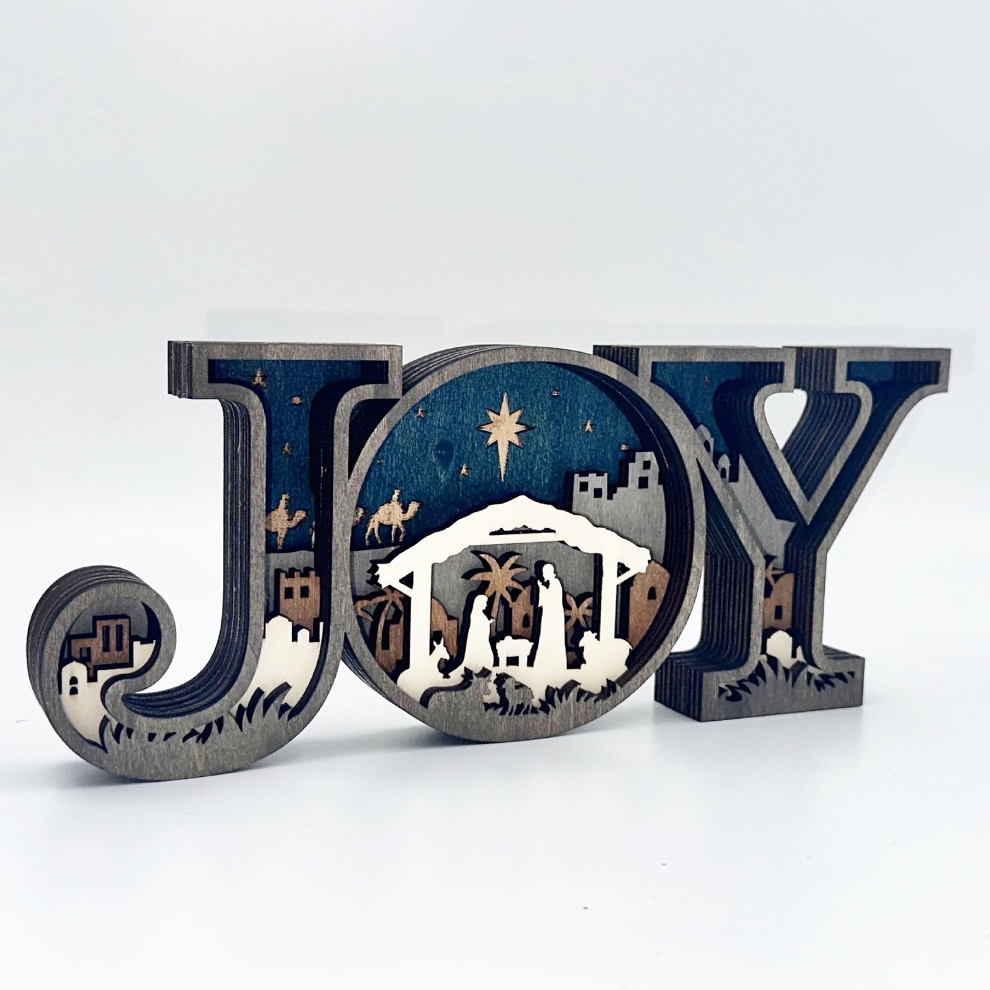 Christmas Creative Design JOY Letter Decoration Wooden Home Office Decoration Crafts