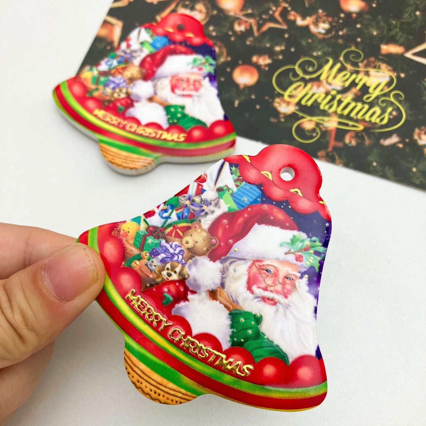 Christmas Ceramic Refrigerator Magnets Gilding Craft Three-dimensional Texture Personalized Creative Refrigerator Magnets Nativity Nostalgic