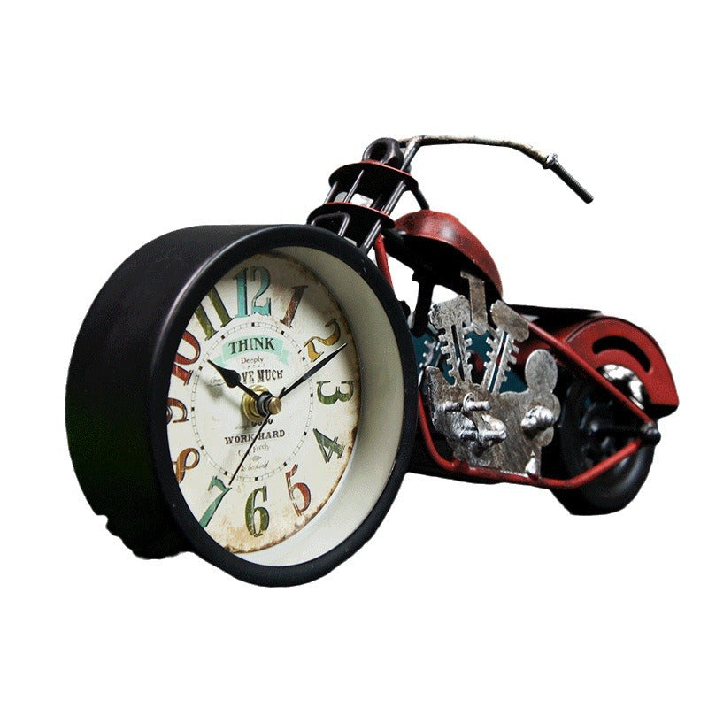 Retro Motorcycle Model Clock Metal Handmade DIY Personalized Send Children Classmates Friends Old Master