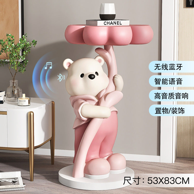 Four-leaf Clover Bear Large Floor Coffee Table Decoration Home Accessories Living Room TV Cabinet Next To Sofa Moving House Gift