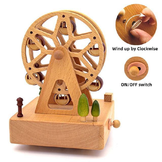 Sky City Log Music Box Carousel Music Box Creative Children's Birthday Gift