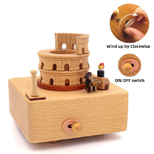 Sky City Log Music Box Carousel Music Box Creative Children's Birthday Gift